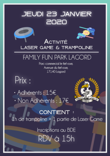 Affiche Activité Laser Game & Trampoline Park